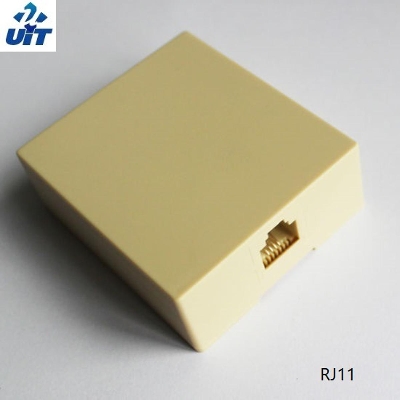 Picture of Rosette Box- (Single Dual Port RJ11 Telephone Wall Jack Telephone Modular Box) 1Pcs Off White
