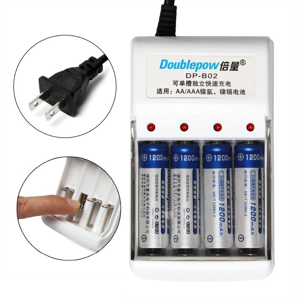 Picture of Doublepow DP-B02- 4 Slot Rechargeable AA- AAA Battery Charger White