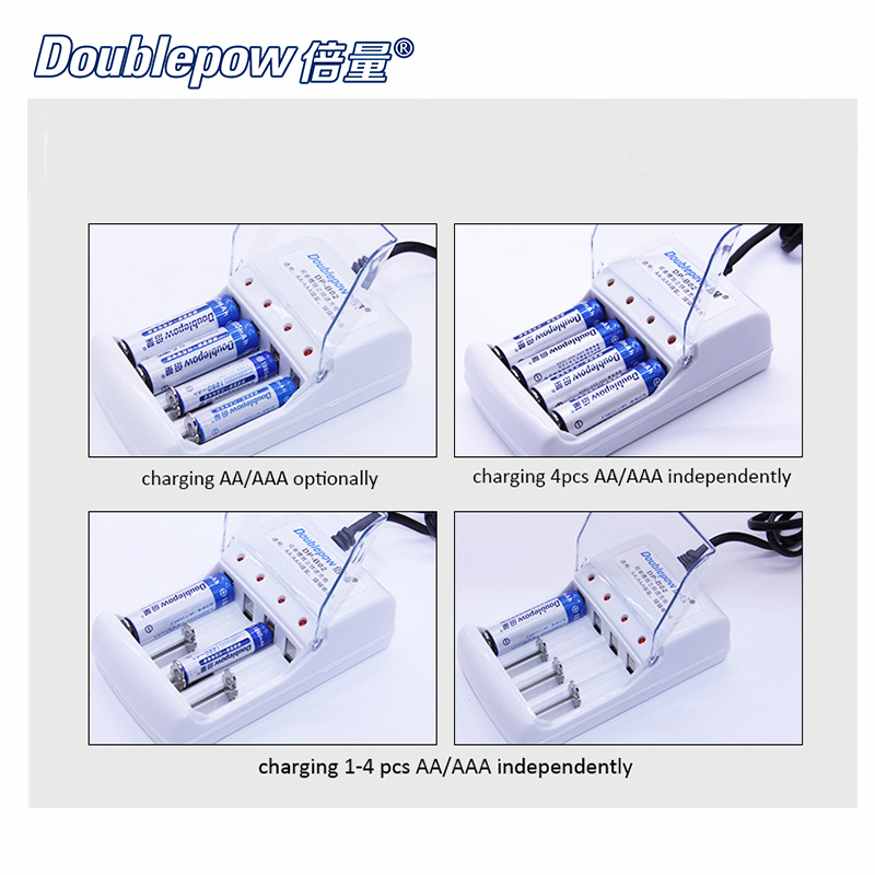 Picture of Doublepow DP-B02- 4 Slot Rechargeable AA- AAA Battery Charger White