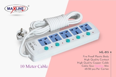 Picture of Maxline ML-815 Multiplug 5 Port Extention Socket 10 Meters