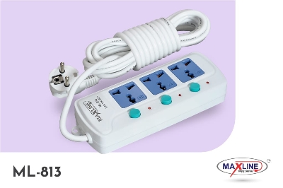 Picture of Maxline ML-813 Multiplug 3 Port Extention Socket 5 Meters Cable