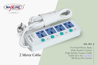 Picture of Maxline ML-814 Multiplug 4 Port Extention Socket 2 Meters