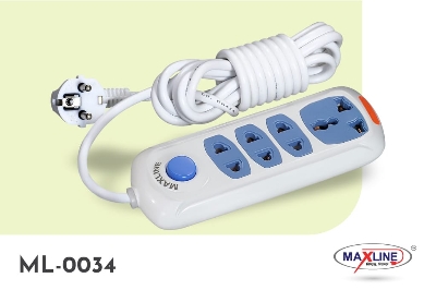 Picture of Maxline ML-0034 Multiplug 4 Port Extention Socket 5 Meters