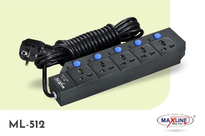 Picture of Maxline ML-512 Multiplug 5 Port Extention Socket 5 Meters Cable