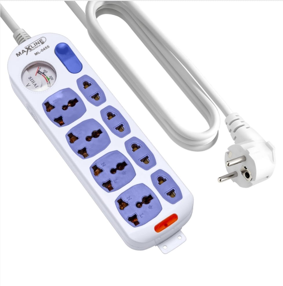 Picture of Maxline ML-0455 Multiplug 8 Port Extention Socket 2 Meters