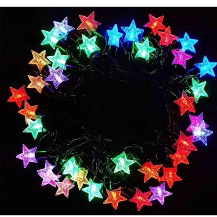 Picture of Decorative Fairy Lights For Wedding Party Home Garden Bedroom Outdoor Indoor Wall Decorations Lights Star Shape 28 Pcs - Room Decoration Light Multicolor