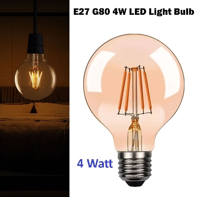 Picture of G80 E27 Edison LED Bulb Vintage Rustic Style 4W Filament Bulb Decor Lamp 4 Watt