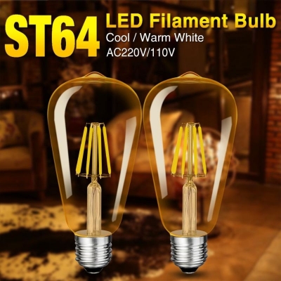 Picture of ST-64  Edison LED Bulb E27 Vintage Rustic Style 4W Filament Bulb 1Pcs Multicolor