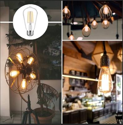 Picture of ST-64  Edison LED Bulb E27 Vintage Rustic Style 4W Filament Bulb 1Pcs Multicolor