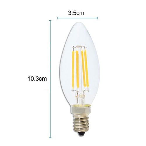 Picture of C35 220V E14 Base 4W LED Energy Saving Dimmable Filament Candle Light Bulb 1Pcs Multicolor