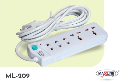 Picture of Multi Plug Maxline ML-209 Multiplug 5 Port Extention Socket 7 Feet Cable