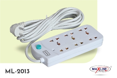 Picture of Multi Plug Maxline ML-2013 Multiplug 6 Port Extention Socket 8 Feet Cable - Multi Plug