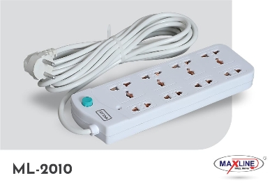 Picture of Multi Plug Maxline ML-2010 Multiplug 8 Port Extention Socket 20 Feet Cable - Multi Plug
