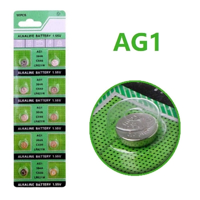 Picture of 10 Pcs Button Cell Batteries 1.55v ag1/364a/lr621w/sr621sw/cx60/lr60 Alkaline  Batteries for Watch Silver