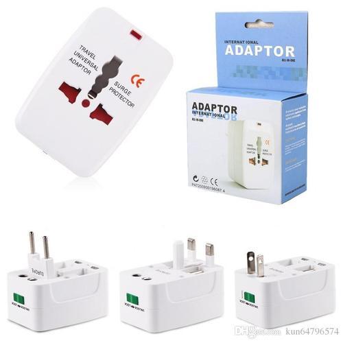 Picture of Universal All-In-One (US UK EU AU) World Wide International Travel  Adapter Plug White