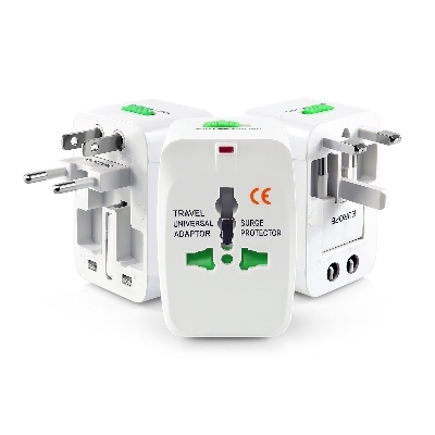 Picture of Universal All-In-One (US UK EU AU) World Wide International Travel  Adapter Plug White