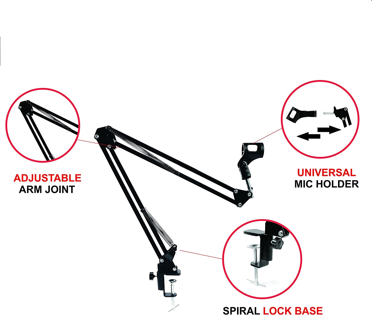Picture of Professional Adjustable Flexible Metal Microphone Arm Stand Black