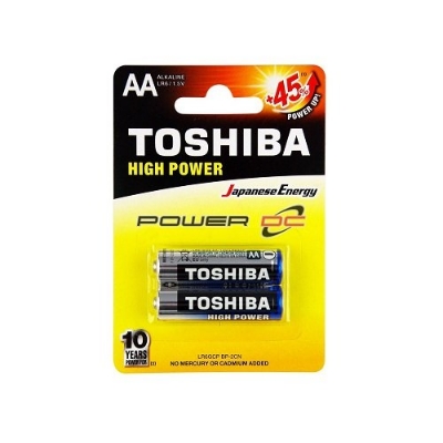 Picture of TOSHIBA Alkaline AA Batteries LR6 1.5V 2pcs - Battery - Battery Multicolor