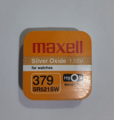 Picture of Maxl SR521SW /SR63 /SG0/ SR521/ 379 1.55V Silver Oxide Button Cell Watch Battery 1Piece Silver