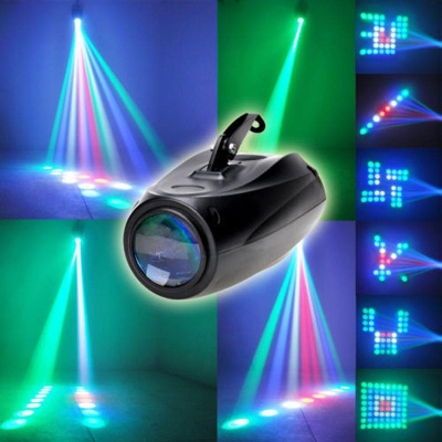 Picture of LED Small Airship Manual/ 64 RGBW Color Changing 10W LED Moonflower Lighting/ Magic Pattern Stage Light /Xmas/DJ Party lights Black