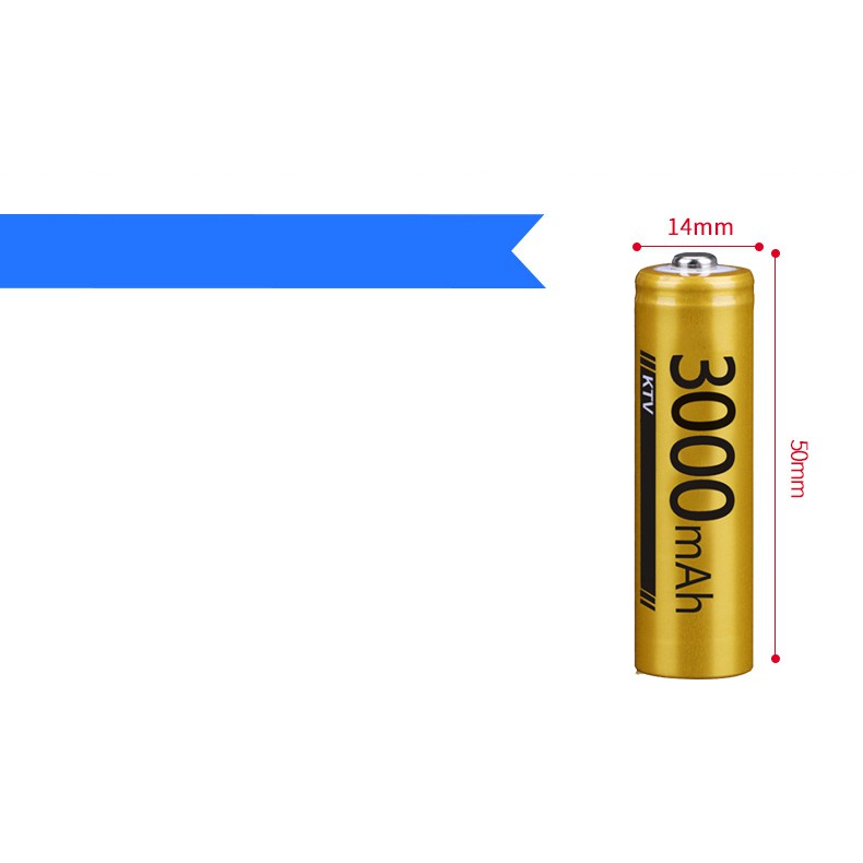 Picture of 2 Pcs Doublepow AA Ni-Mh Rechargeable 1.2V 3000mAh batteries Multicolor