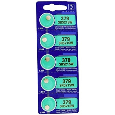 Picture of 379/SR521SW Silver Oxide  Button Cell Watch Battery - 5pcs Silver