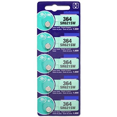 Picture of 364/SR621SW Silver Oxide Button Cell Watch Battery - 5PCS Silver