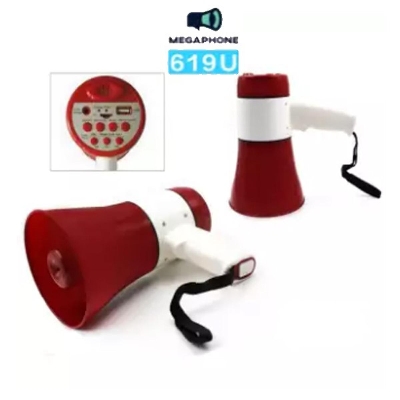 Picture of Megaphone 619U Hand Mike Handheld Lithium Battery with built-in siren Multicolor