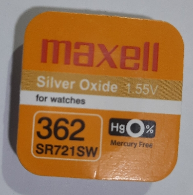 Picture of Maxl SR721SW / 362 1.55V Silver Oxide Button Cell Watch Battery 1Piece Silver