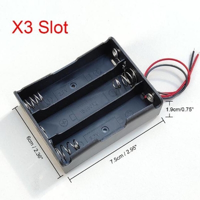 Picture of 3.7V / 4.2V 18650 Three Lithium Battery Storage Case Box Holder 1Pcs Black