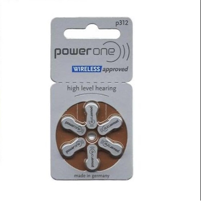 Picture of PowerOne /Signia P312 Hearing Aid Battery, 6 Batteries Each Pack Silver
