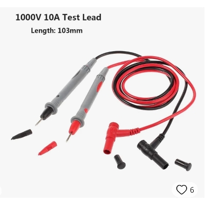 Picture of Digital Multimeter Test Leads Measuring Probes Pen Kit Universal Cable AC DC 1000V 20A 10A CAT for Multi-Meter Tester Wire Tip Multicolor