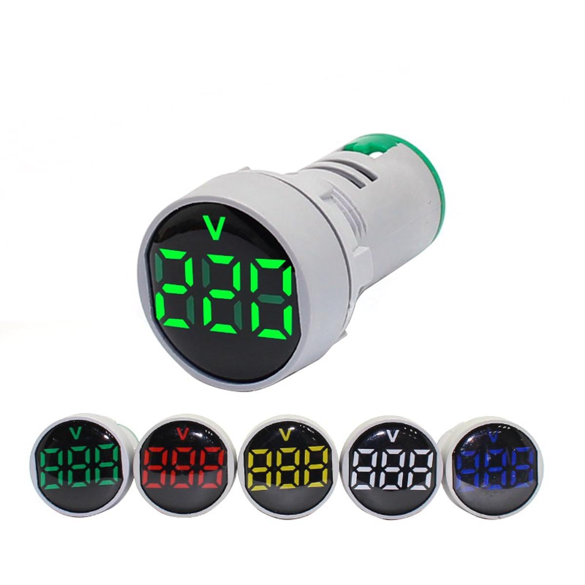 Picture of AC60-500V AC Voltage Meter LED Digital Display 1 PCS Round Multicolor