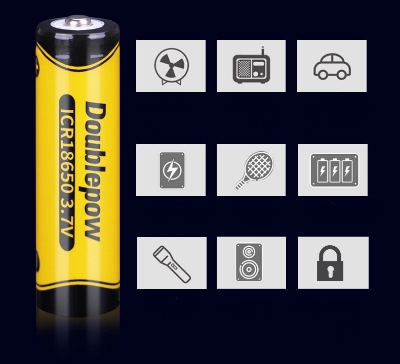 Picture of Doublepow 18650 3.7V 1200mAh Rechargeable  lithium battery 1 Piece Multicolor