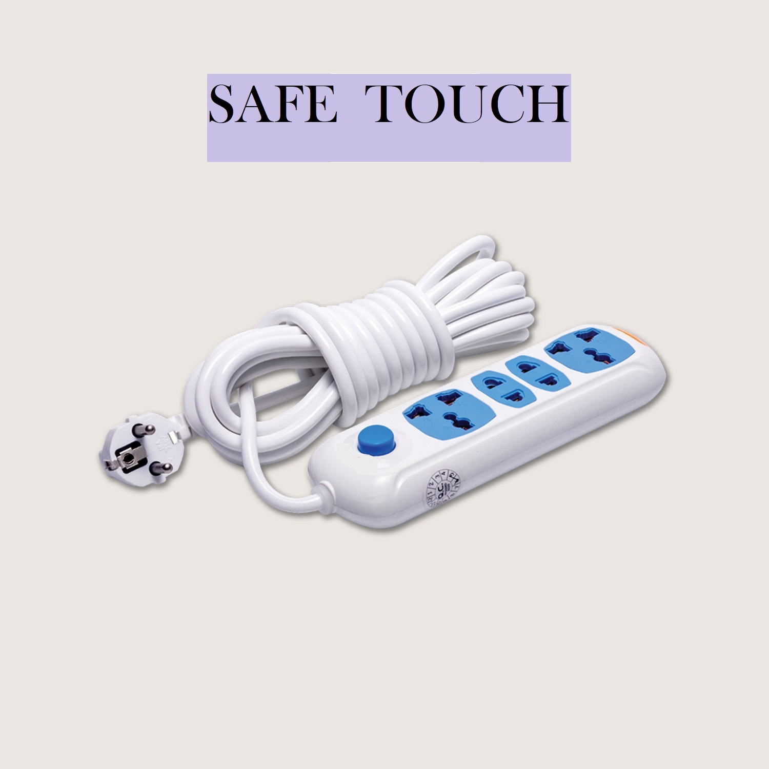 Picture of SAFE TOUCH ST-0033 Multiplug 4 Port Extention Socket 2Y/6 Feet Cable - Multi Plug 2Y/6 Feet