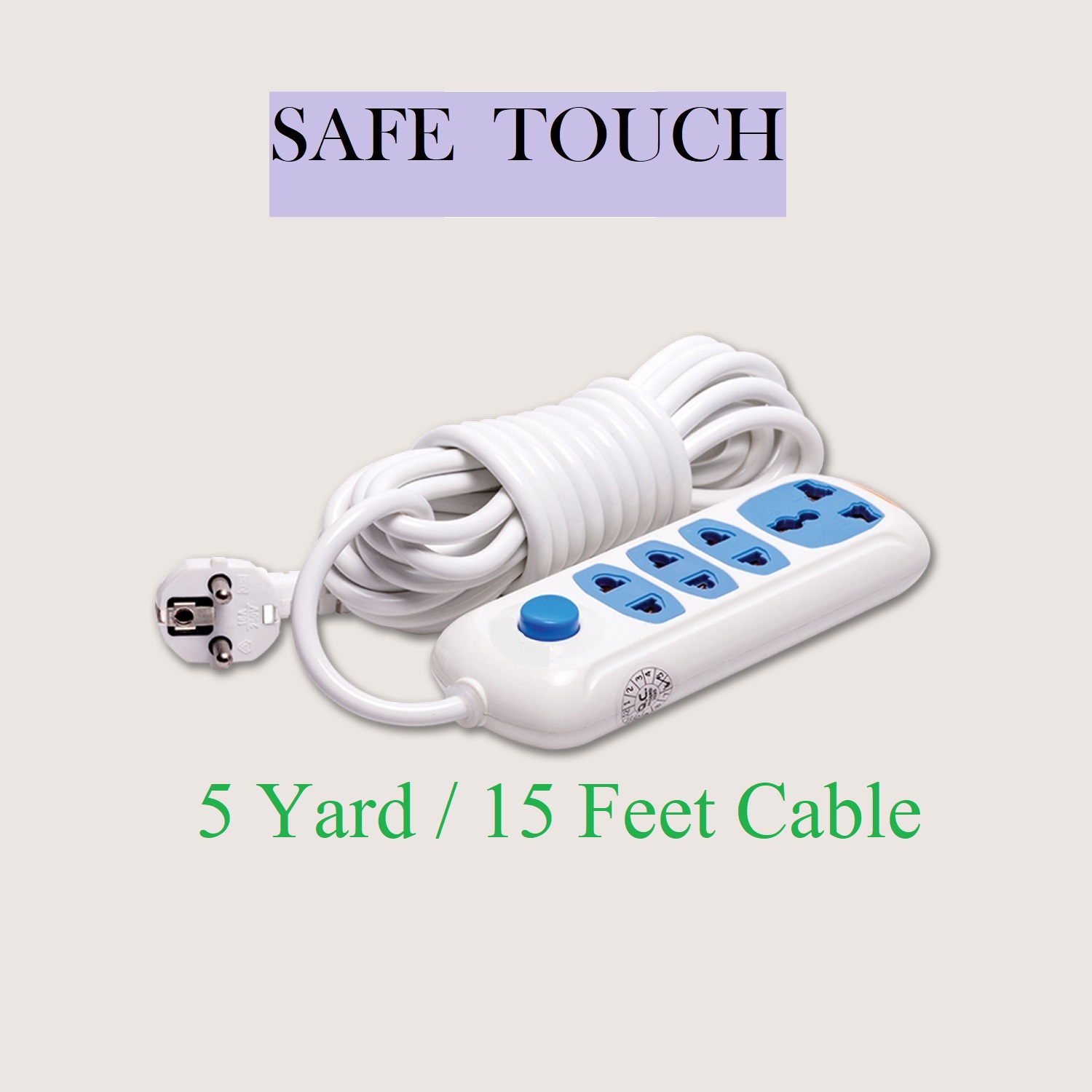Picture of Safe Touch St-0034 Multiplug 4 Port Extention Socket 5Y/15 Feet Cable - Multi Plug