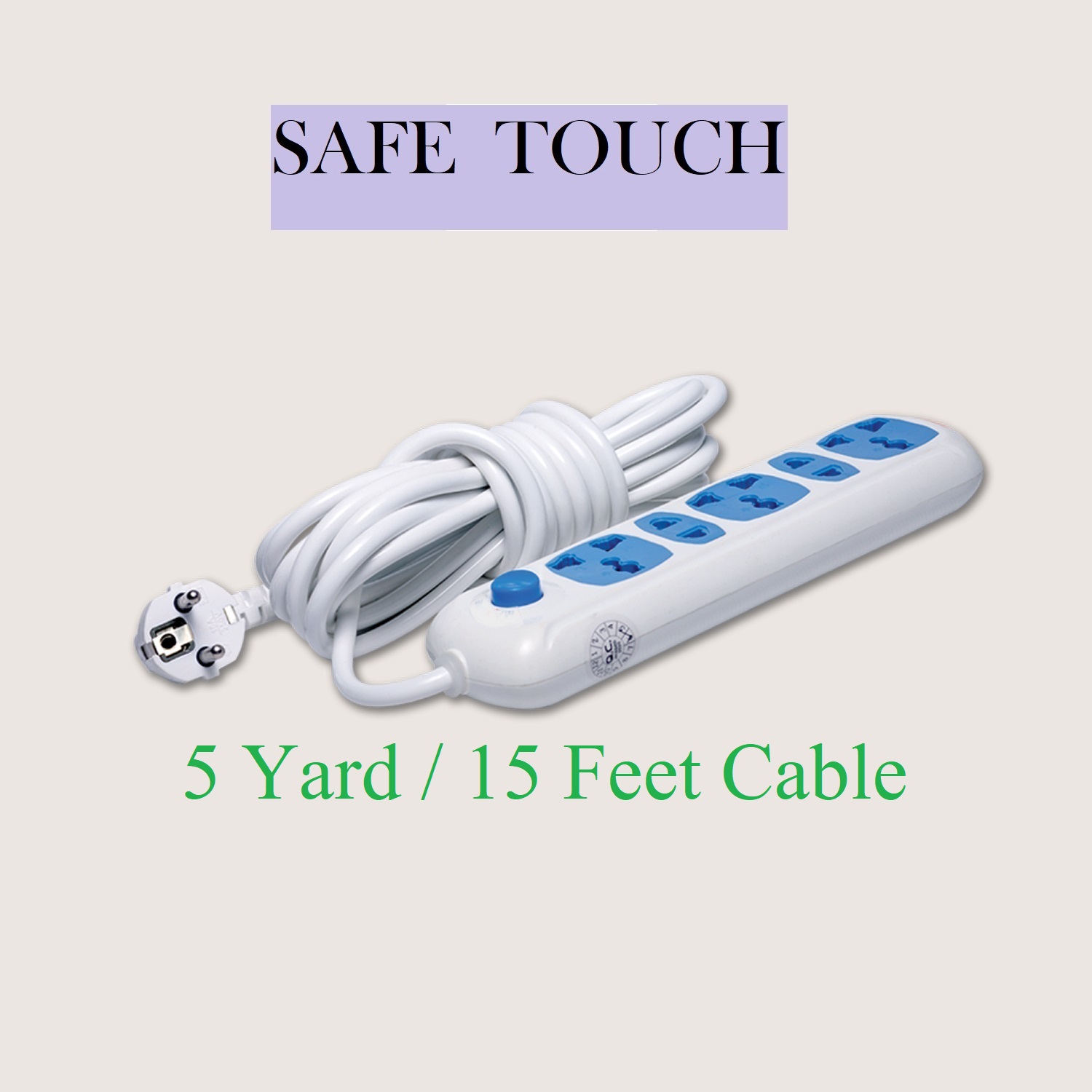 Picture of SAFE TOUCH ST-0032 Multiplug 5 Port Extention Socket 5Y/15 Feet Cable - Multi Plug