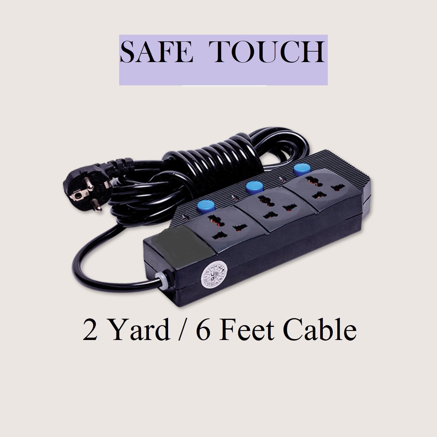Picture of SAFE TOUCH ST-312 Multiplug 3 Port Extention Socket 2Y/6 Feet Cable