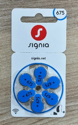Picture of Signia /PowerOne P675 Hearing Aid Battery, 6 Batteries Each Pack Multicolor