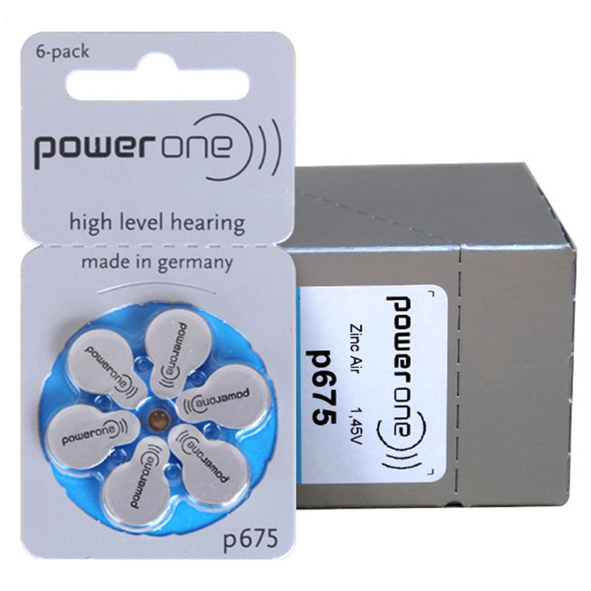 Picture of Signia /PowerOne P675 Hearing Aid Battery, 6 Batteries Each Pack Multicolor