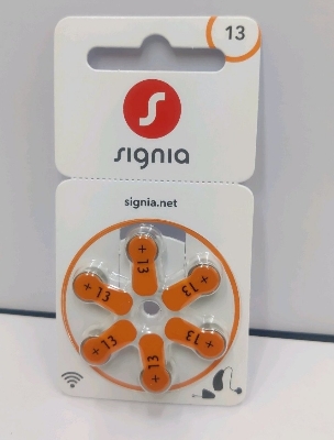 Picture of Signia/PowerOne ACCU Plus P13 Hearing Aid Battery, 6 Batteries Each Pack Multicolor