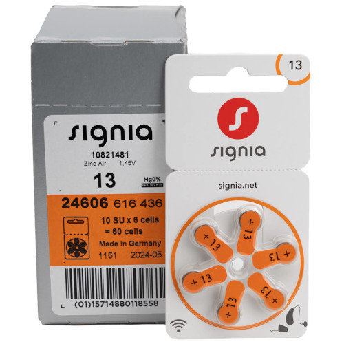 Picture of Signia/PowerOne ACCU Plus P13 Hearing Aid Battery, 6 Batteries Each Pack Multicolor