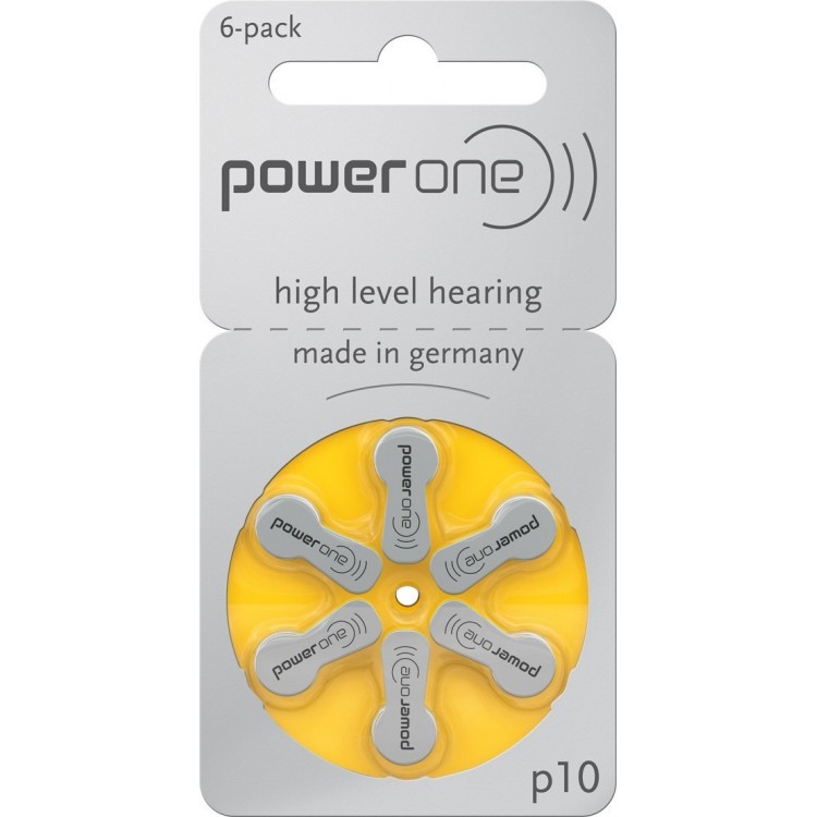 Picture of Signia /PowerOne ACCU Plus P10 Hearing Aid Battery, 6 Batteries Each Pack Multicolor