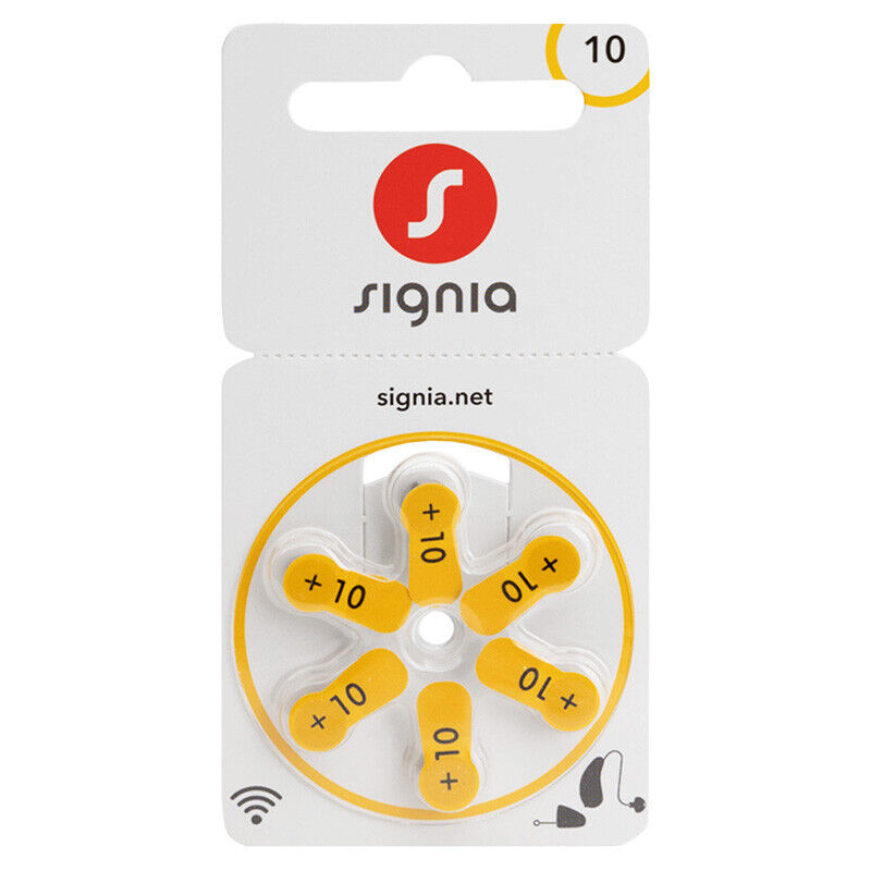 Picture of Signia /PowerOne ACCU Plus P10 Hearing Aid Battery, 6 Batteries Each Pack Multicolor