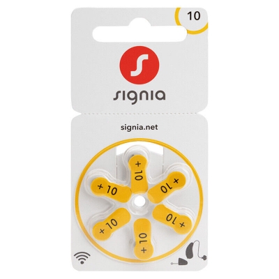 Picture of Signia /PowerOne ACCU Plus P10 Hearing Aid Battery, 6 Batteries Each Pack Multicolor