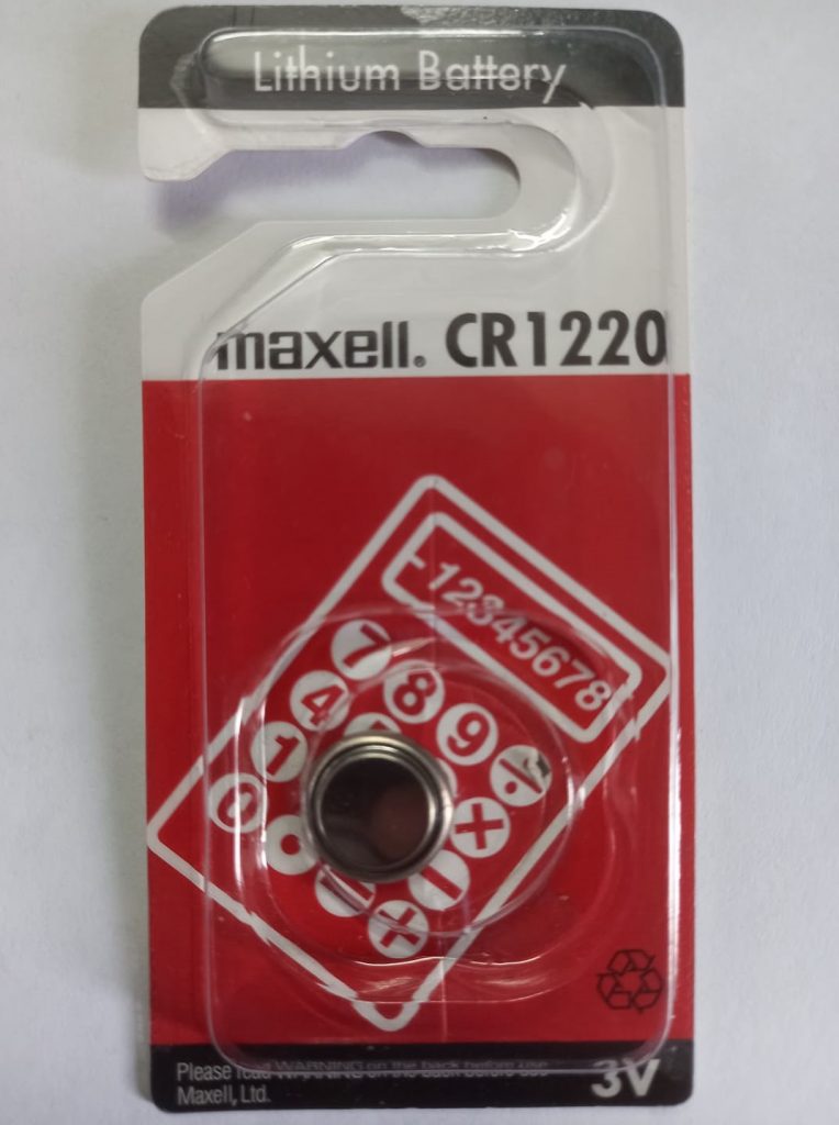 Picture of Maxl CR1220 Lithium 3v Battery, Made in Japan . Multi purpose use 1pcs Silver