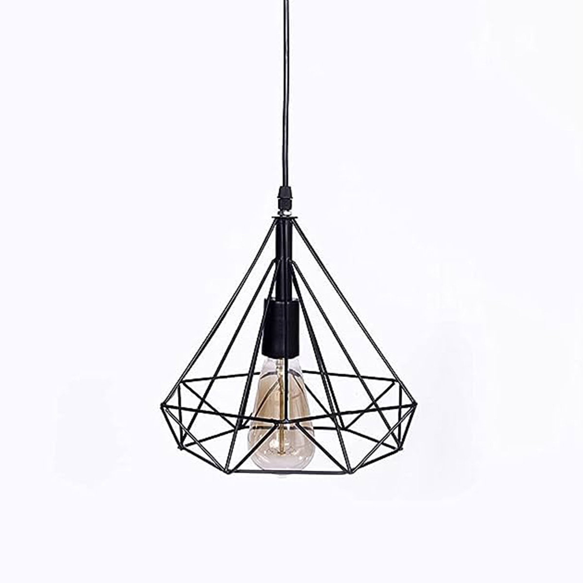 Picture of Modern Homesake Hanging Light 1-Diamond Cluster, Ceiling Lights for Home Decoration, Pendant Light (Bulb not Included) Black