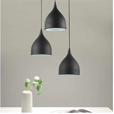 Picture of 3 Lamp Cluster Shade Hanging Light Black (Bulb not Included) Black