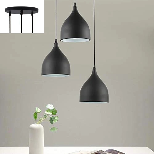 Picture of 3 Lamp Cluster Shade Hanging Light Black (Bulb not Included) Black