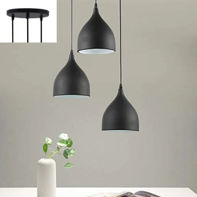 Picture of 3 Lamp Cluster Shade Hanging Light Black (Bulb not Included) Black